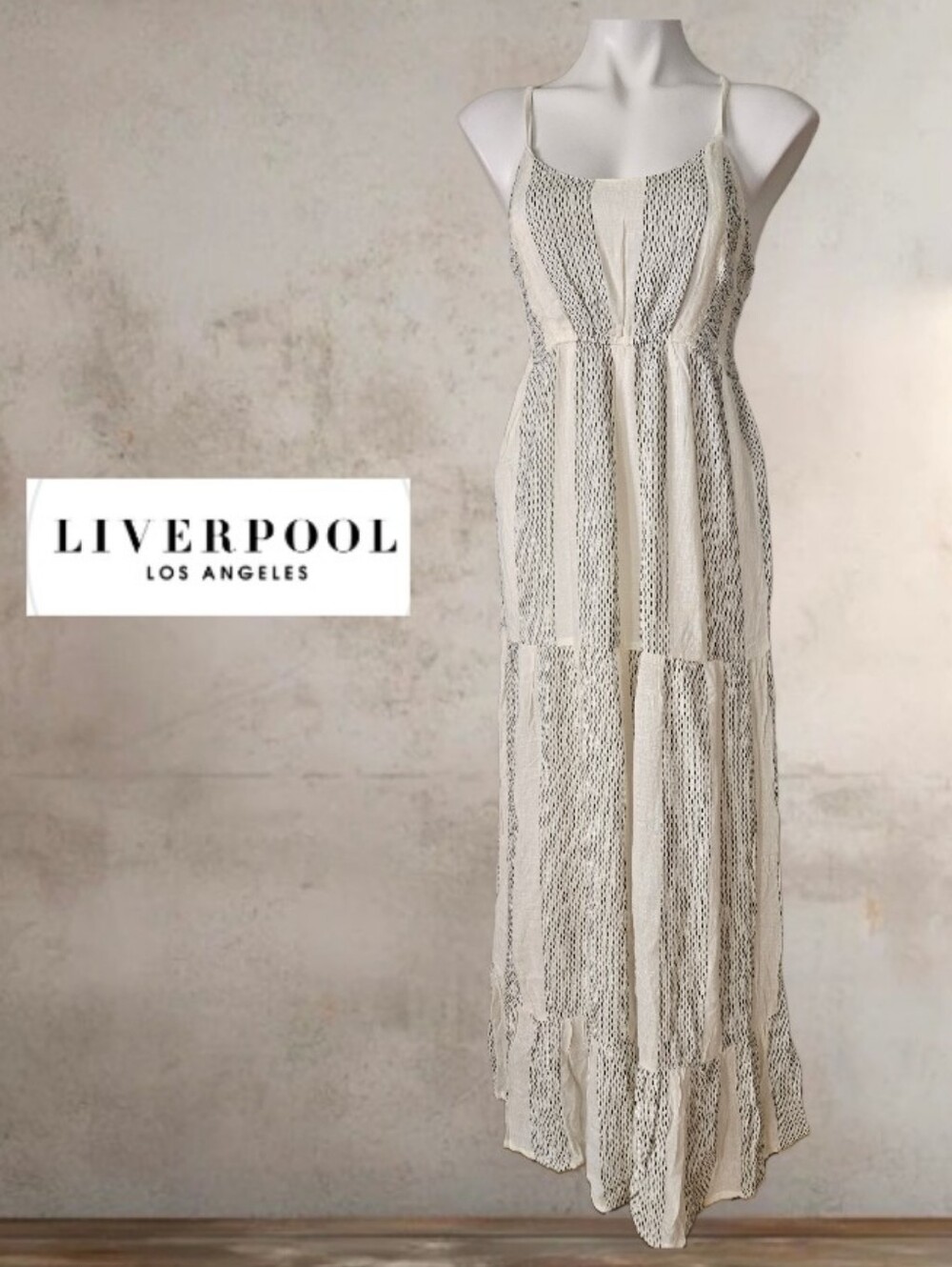 NWT/ Liverpool Los Angeles spaghetti-strap tiered maxi dress